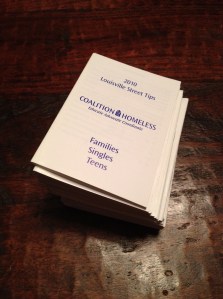 These are our hand-out materials for folks that we encounter along the way, who may need access to services